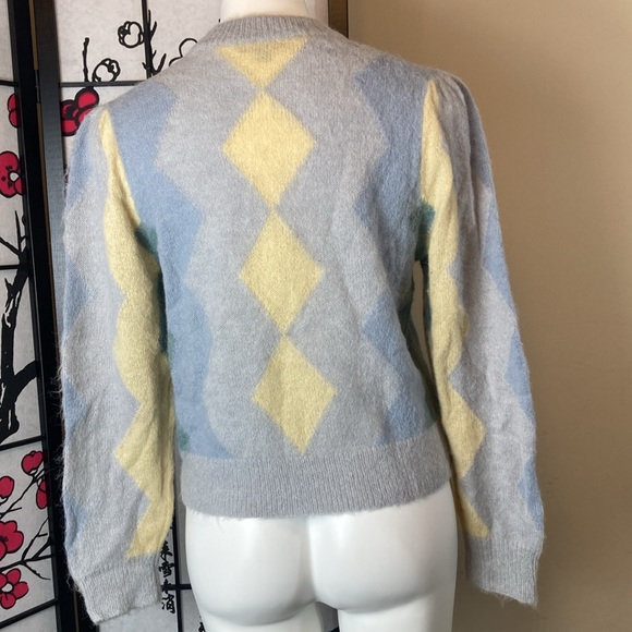 🐲💙 J.Crew Diamond checked  Cropped Sweater - Picture 15 of 15